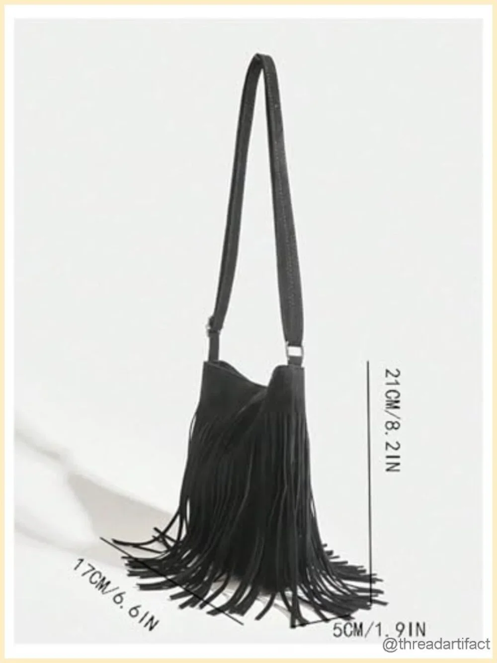 Fringe Crossbody Bag with Tassels Adjustable Strap Hippie Purse